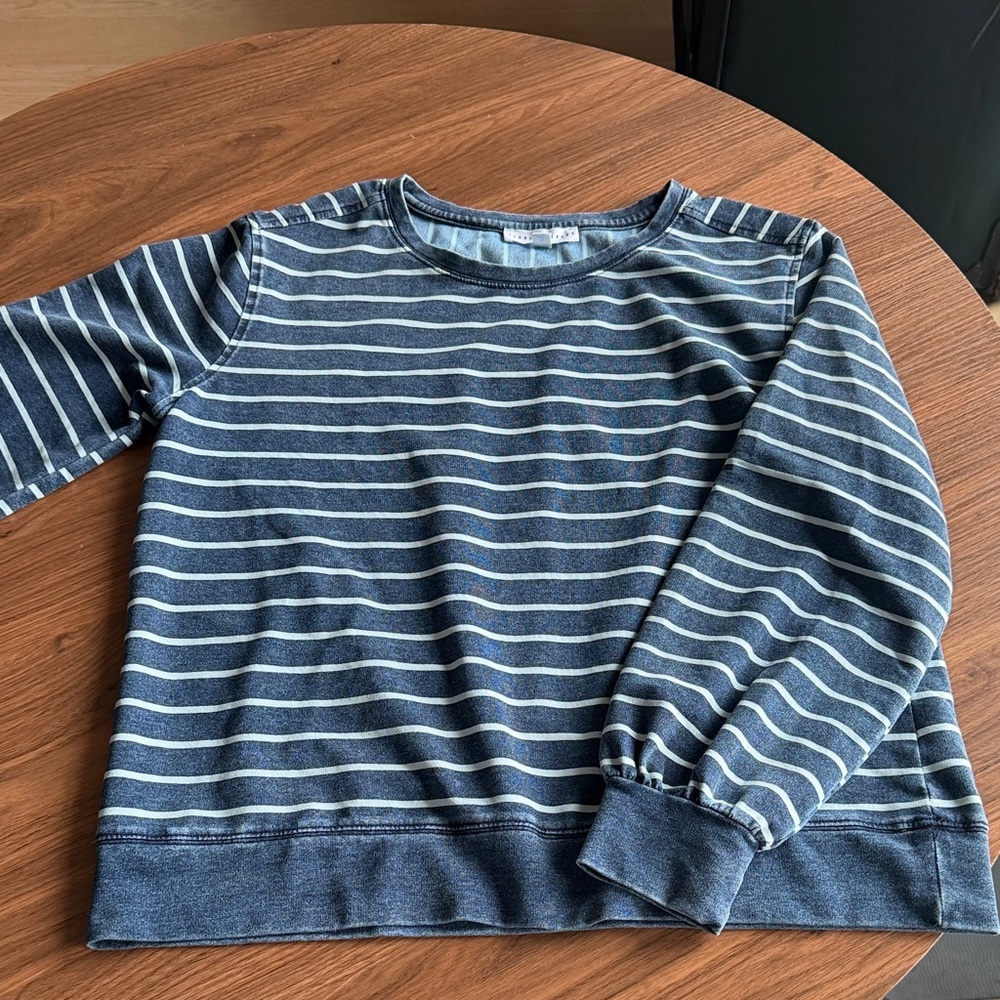 Jane and Delancey Blue and White Striped Sweater